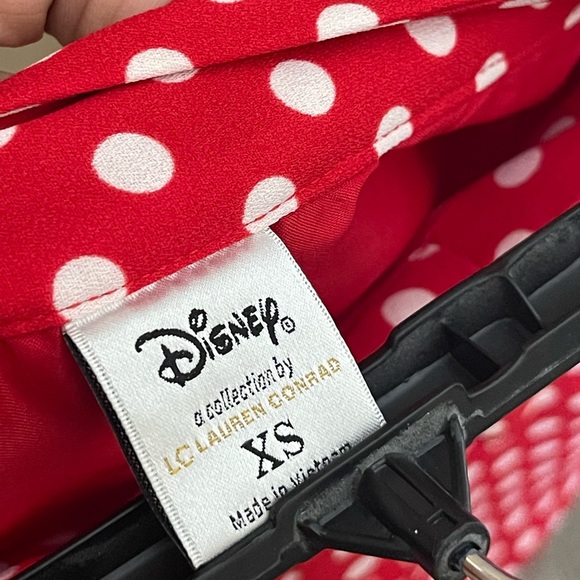 Disney Minnie Mouse LC Lauren Conrad Red White Polka Dot Bow Shorts Size XS - Picture 7 of 9